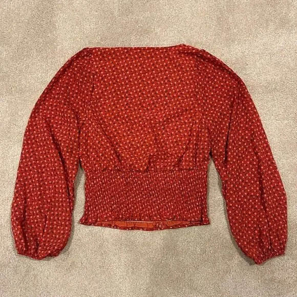 Madewell Julianne Smocked-Waist Top Size XS - Picture 6 of 13